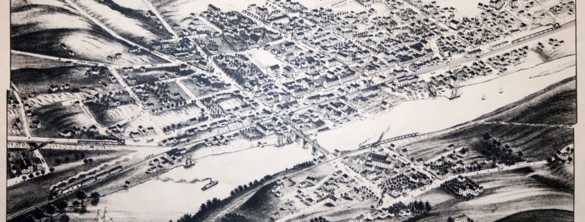 1878 Panoramic View of New Glasgow Map