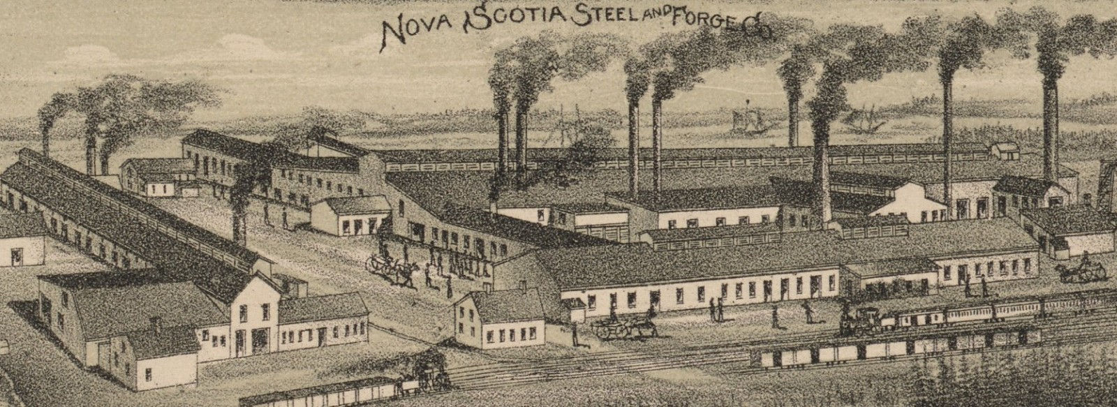 1889 Map New Glasgow Nova Scotia - Steel Plant