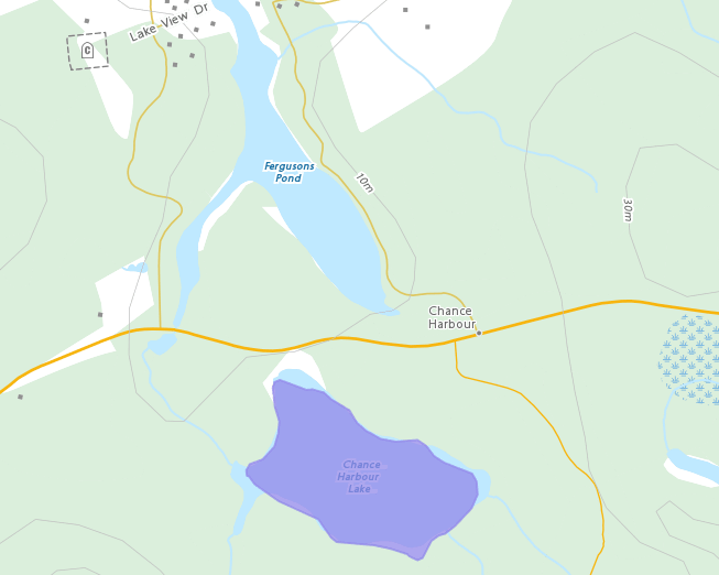 Map of Chance Harbour Lake