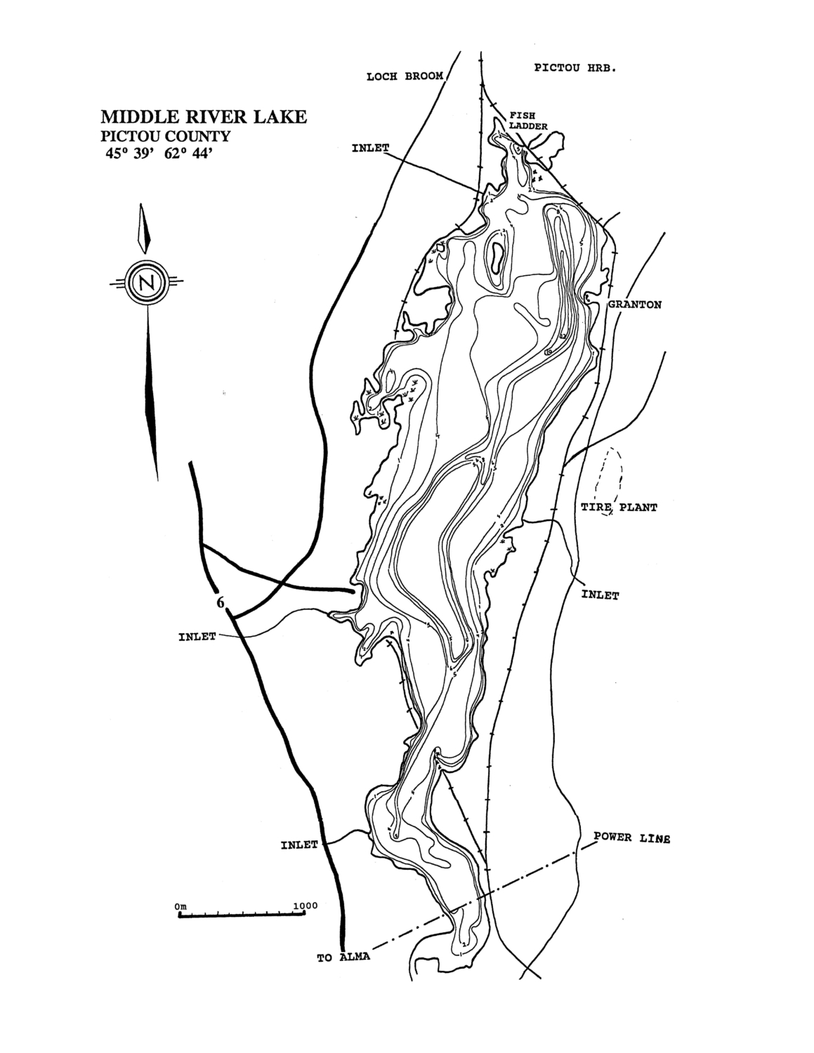 Middle River Lake - Pictou County Lake Maps