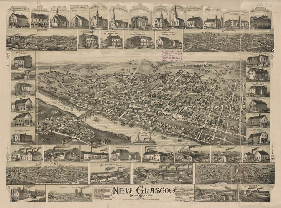 1889 Map New Glasgow Nova Scotia